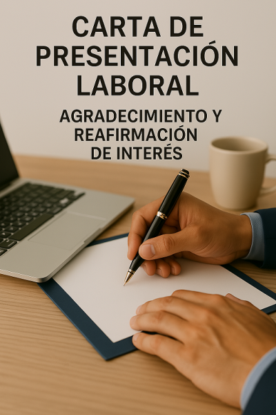 Carta de presentación laboral para agradecer y reafirmar el interés