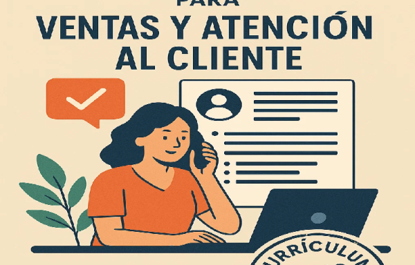 Modelo de Currículum Vitae para Ventas y Atención al Cliente